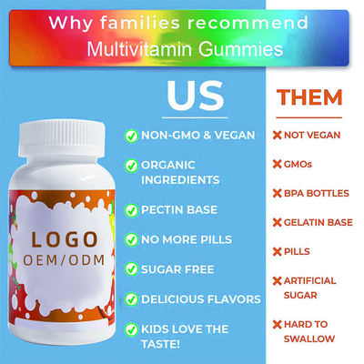 Biotin Multivitamin Gummies μασητός Probiotics παιδιών ζάχαρης ελεύθερος ψευδάργυρος ΕΝΑΛΛΑΣΣΌΜΕΝΟΥ ΡΕΎΜΑΤΟΣ Δ Ε Β βιταμινών