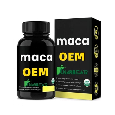 OEM black maca χάπια αρσενικά προϊόντα υγείας μαύρη σκόνη μάκα οι άνδρες χρησιμοποιούν maca ultimate plus