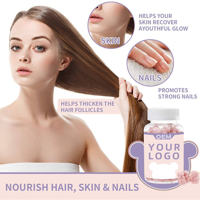 Biotin βιταμινών των γυναικών συμπληρωμάτων υγείας τρίχας ρόδινος ο teddy αντέχει gummies τη φολική όξινη επέκταση τρίχας veganformula